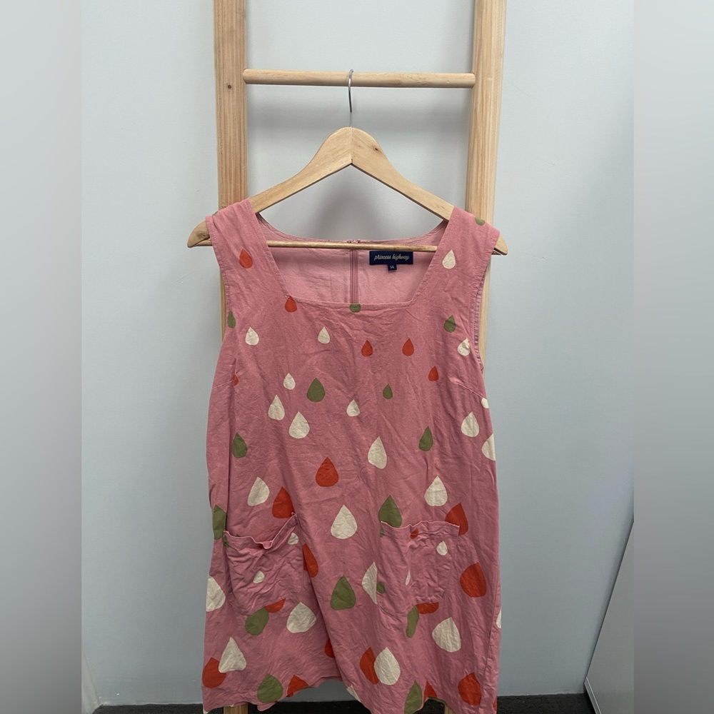 Princess Highway Dress Size 14 Pink Tank Spots - Picture 1 of 4